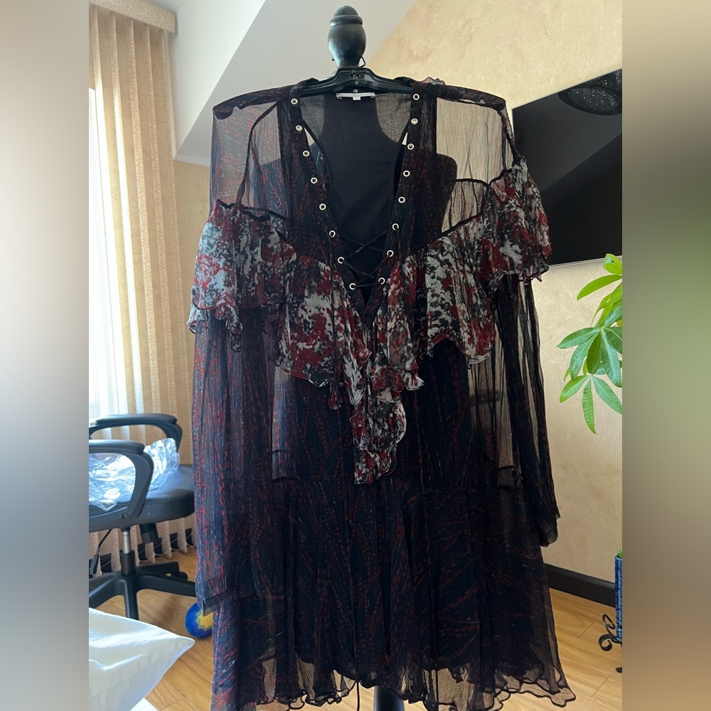 IRO Black and Red Sheer dress